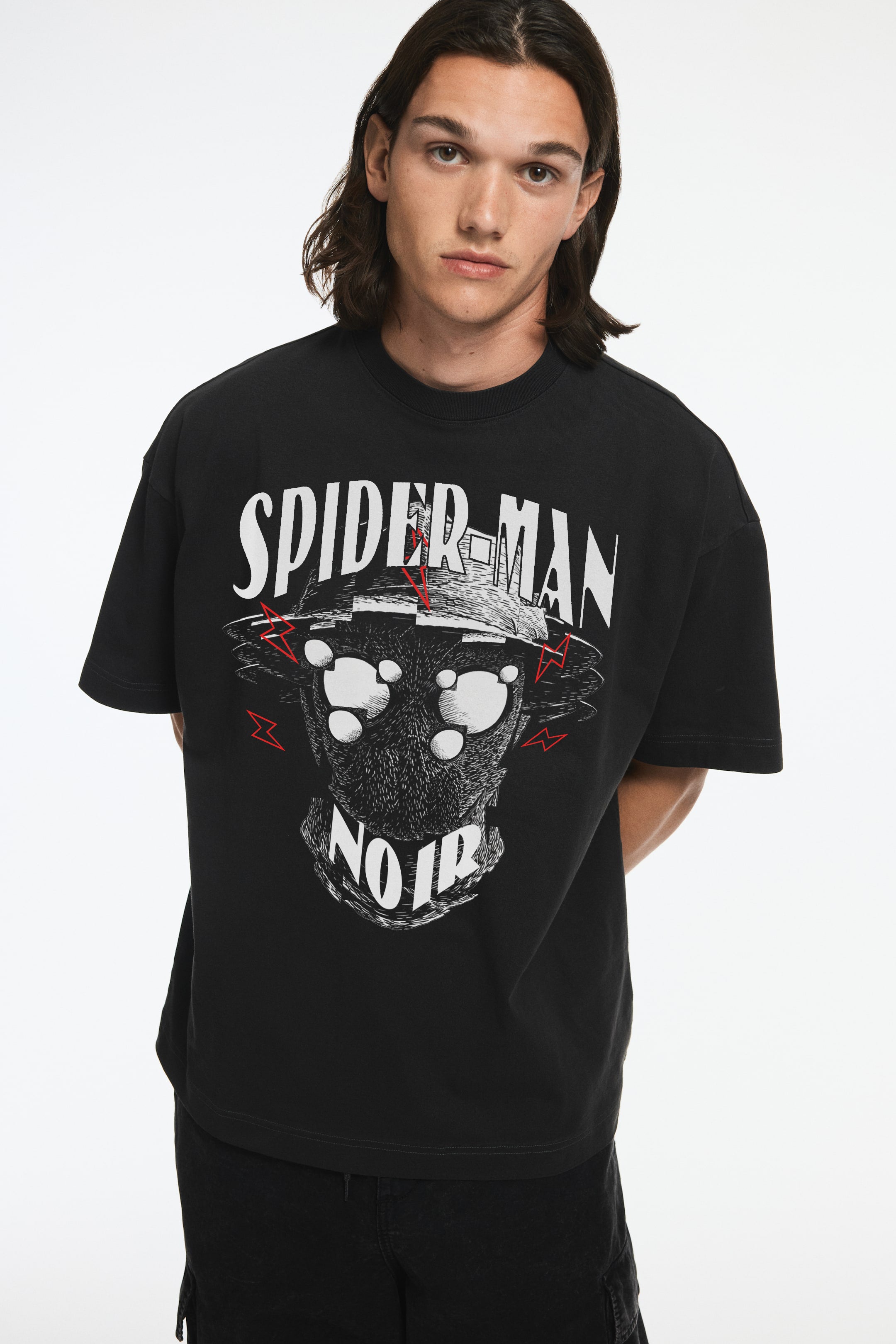 Spider-Noir Black & White Oversized Tee