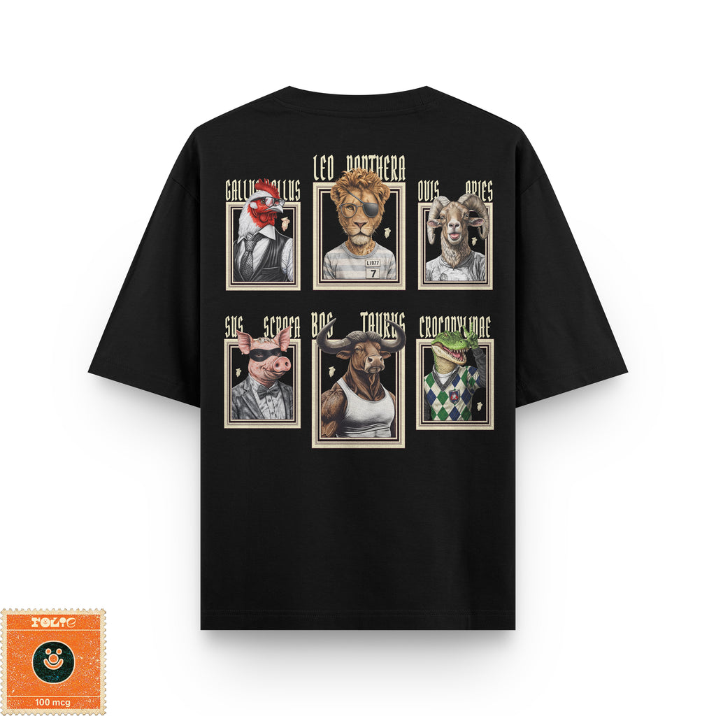 Sinners Together Black Oversized Tee